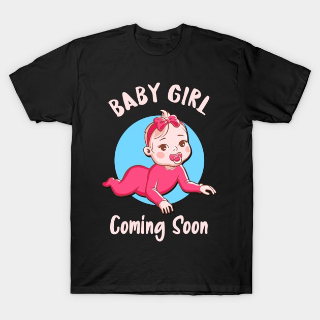 Baby Girl Is Coming Pregnancy Announcement Parents T-Shirt by Foxxy Merch